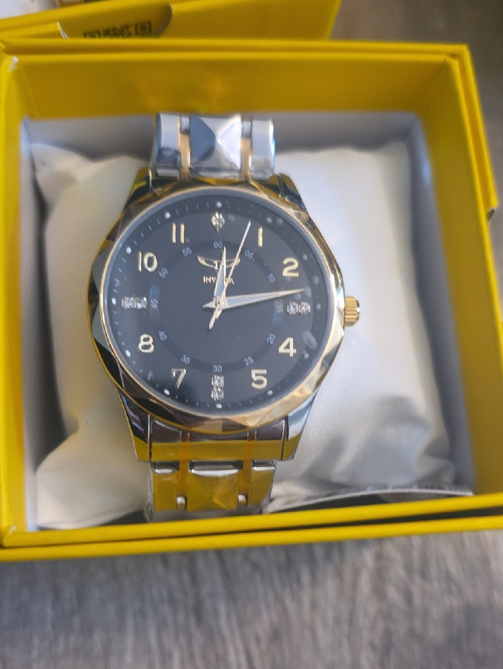 31. Invicta Two-Tone Gold and Silver Watch with Black Dial